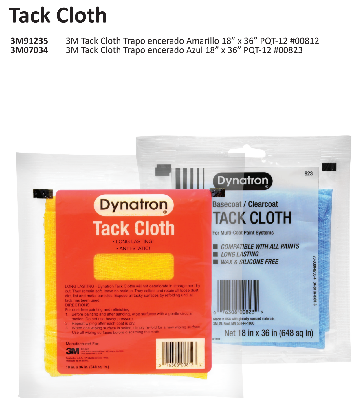 zz Tack Cloth Trapo encerado Azul - Amarillo