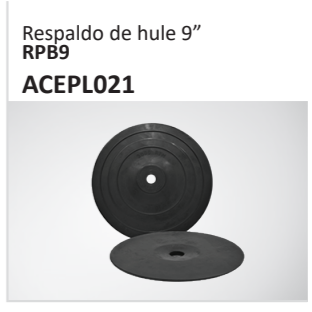 Respaldo de hule 9”RPB9ACEPL021