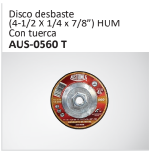 Disco desbaste(4-12 X 14 x 78”) HUMCon tuerca AUS-0560 T