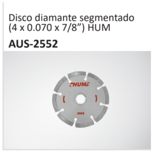 Disco diamante segmentado(4 x 0.070 x 78”) HUM AUS-2552