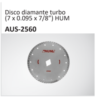 Disco diamante turbo(7 x 0.095 x 78”) HUM AUS-2560