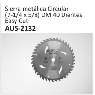 Sierra metálica Circular(7-14 x 58) DM 40 DientesEasy CutAUS-2132