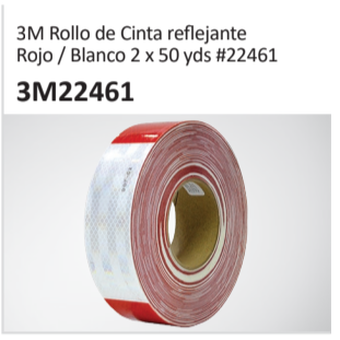 3M Rollo de Cinta reflejante Rojo-Blanco #22461 3M22461