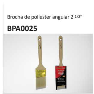 Brocha de poliester angular 2 12”BPA0025