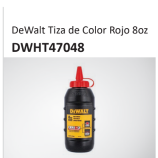DeWalt Tiza de Color Rojo 8ozDWHT47048