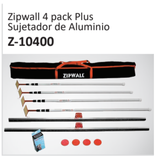 Zipwall 4 pack PlusSujetador de AluminioZ-10400