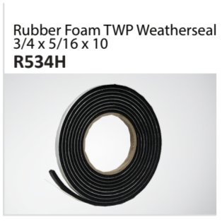 Rubber Foam TWP Weatherseal34 x 516 x 10 R534H