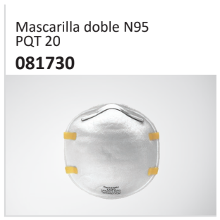 Mascarilla doble N95 PQT 20 081730