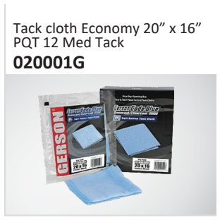 Tack cloth Economy 20” x 16”PQT 12 Med Tack 020001G