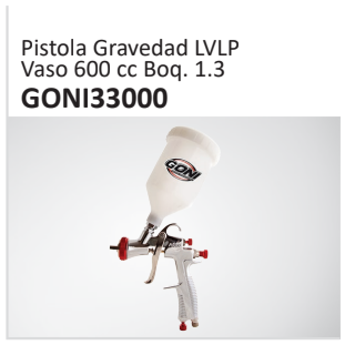 Pistola Gravedad LVLPVaso 600 cc Boq. 1.3 GONI33000