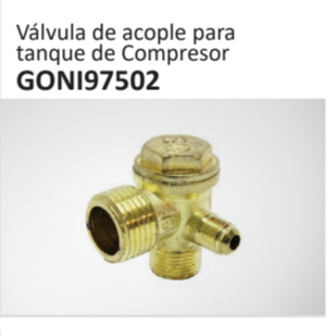 Válvula de acople paratanque de Compresor GONI97502