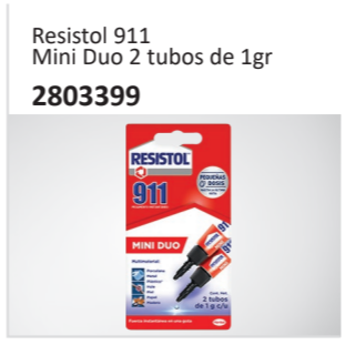 Resistol 911Mini Duo 2 tubos de 1gr2803399