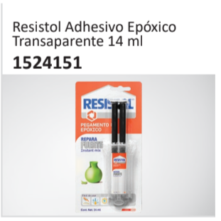 Resistol Adhesivo EpóxicoTransaparente 14 ml 1524151