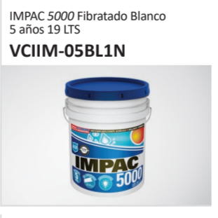 IMPAC 5000 Fibratado Blanco5 años 19 LTSVCIIM-05BL1N