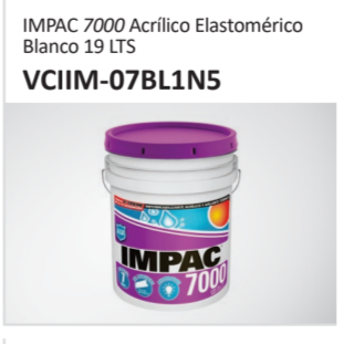 IMPAC 7000 Acrílico ElastoméricoBlanco 19 LTSVCIIM-07BL1N5