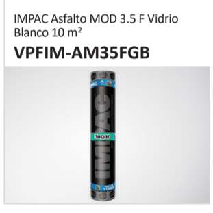 IMPAC Asfalto MOD 3.5 F VidrioBlanco 10 m2VPFIM-AM35FGB