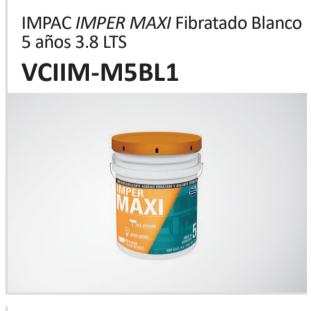 IMPAC IMPER MAXI Fibratado Blanco5 años 3.8 LTSVCIIM-M5BL1