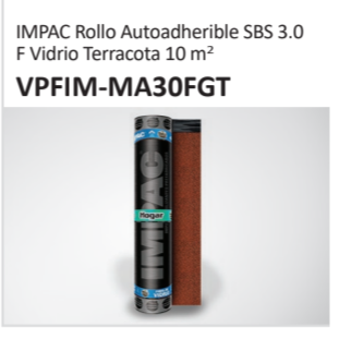 IMPAC Rollo Autoadherible SBS 3.0F Vidrio Terracota 10 m2VPFIM-MA30FGT