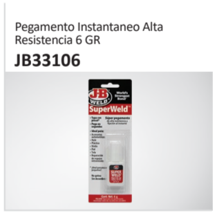 Pegamento Instantaneo AltaResistencia 6 GR JB33106