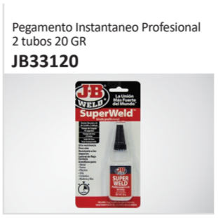 Pegamento Instantaneo Profesional2 tubos 20 GR JB33120