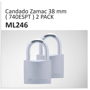 Candado Zamac 38 mm( 740ESPT ) 2 PACK ML246