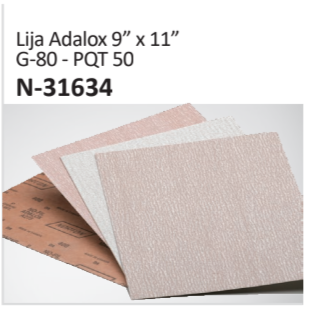 Lija Adalox 9” x 11”G-80 - PQT 50 N-31634