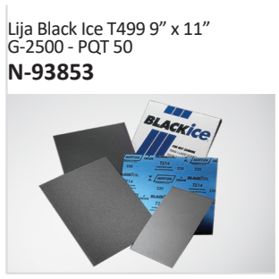 Lija Black Ice T499 9” x 11”G-2500 - PQT 50 N-93853