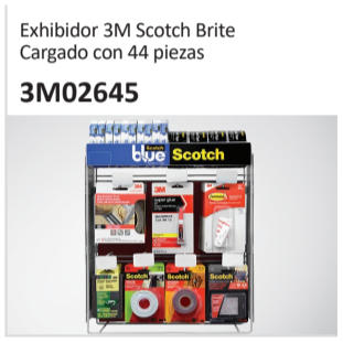 Exhibidor 3M Scotch Brite Cargado con 44 piezas 3M02645