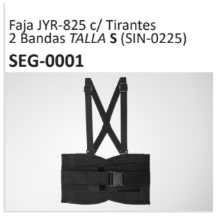 Faja JYR-825 c Tirantes2 Bandas TALLA S (SIN-0225) SEG-0001