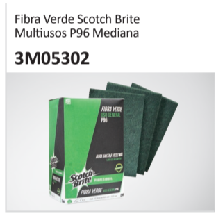 Fibra Verde Scotch Brite Multiusos P96 Mediana 3M05302