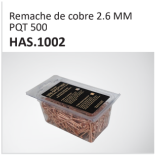 Remache de cobre 2.6 MMPQT 500 HAS.1002