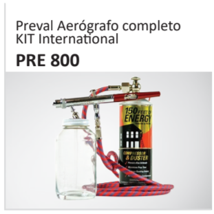 Preval Aerógrafo completoKIT Internationalsolvente 3 OZ - PQT 6 PRE 271-1 PRE 800