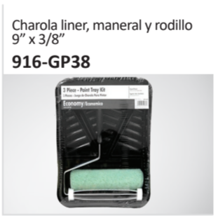 Charola liner, maneral y rodillo Charola QT Liner 4 negra Charola QT Liner 7 negra9” x 38” 916-GP38