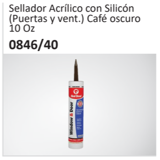 Sellador Acrílico con Silicón(Puertas y vent.) Café oscuro10 Oz 084640