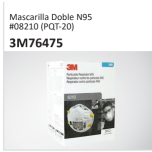 Mascarilla Doble N95#08210 (PQT-20)3M76475