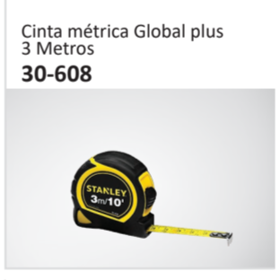 Cinta métrica Global plus3 Metros 30-608