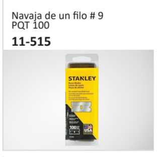 Navaja de un filo # 9PQT 100 11-515