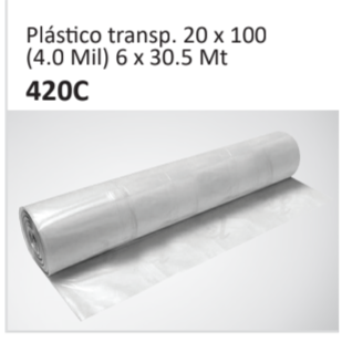 Plastico transp. 20 x 100(4.0 Mil) 6 x 30.5 Mt420C